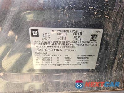 Zdjęcie 12 z 12 samochodu: 2016 CHEVROLET TRAX LS VIN:3GNCJKSB1GL158775 - miniatura