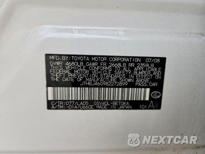 Zdjęcie 12 z 12 samochodu: 2008 LEXUS ES 350 VIN:JTHBJ46G982272899 - miniatura