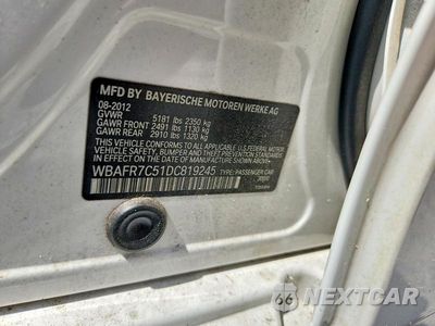 Zdjęcie 13 z 13 samochodu: 2013 BMW 535 I VIN:WBAFR7C51DC819245 - miniatura