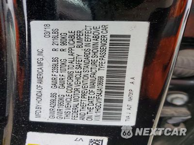 Zdjęcie 13 z 13 samochodu: 2018 HONDA ACCORD EXL VIN:1HGCV1F54JA136698 - miniatura
