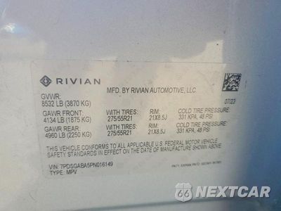 Zdjęcie 13 z 13 samochodu: 2023 RIVIAN R1S ADVENTURE VIN:7PDSGABA5PN016149 - miniatura