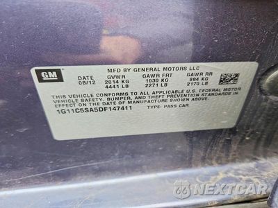 Zdjęcie 12 z 12 samochodu: 2013 CHEVROLET MALIBU 1LT VIN:1G11C5SA5DF147411 - miniatura