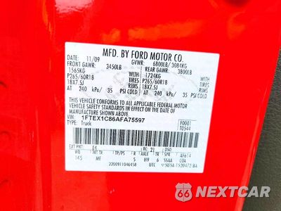 Zdjęcie 12 z 12 samochodu: 2010 FORD F150 SUPER CAB VIN:1FTEX1C86AFA75597 - miniatura