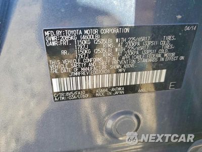 Zdjęcie 12 z 12 samochodu: 2014 TOYOTA RAV4 XLE VIN:JTMRFREV1ED070928 - miniatura