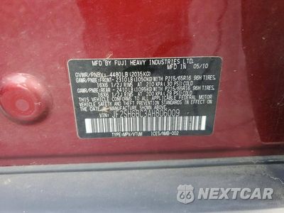Zdjęcie 13 z 13 samochodu: 2010 SUBARU FORESTER XS VIN:JF2SH6BC3AH806009 - miniatura