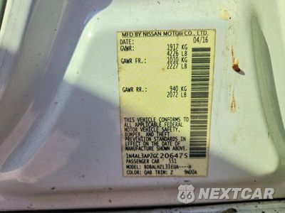 Zdjęcie 12 z 12 samochodu: 2016 NISSAN ALTIMA 2.5 SR VIN:1N4AL3AP2GC206475 - miniatura