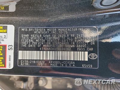 Zdjęcie 12 z 12 samochodu: 2026 TOYOTA CAMRY NIGHTSHADE VIN:4T1DAACK4TU666062 - miniatura