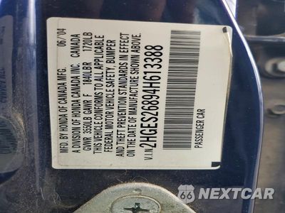 Zdjęcie 12 z 12 samochodu: 2004 HONDA CIVIC EX VIN:2HGES26894H613388 - miniatura