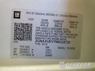 Zdjęcie 13 z 13 samochodu: 2021 CHEVROLET EQUINOX LT VIN:2GNAXUEV7M6118725 - miniatura