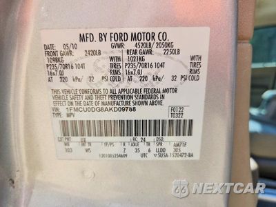 Zdjęcie 13 z 13 samochodu: 2010 FORD ESCAPE XLT VIN:1FMCU0DG8AKD09788 - miniatura
