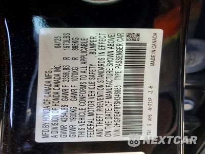 Zdjęcie 13 z 13 samochodu: 2025 HONDA CIVIC SPORT VIN:2HGFE4F87SH346885 - miniatura
