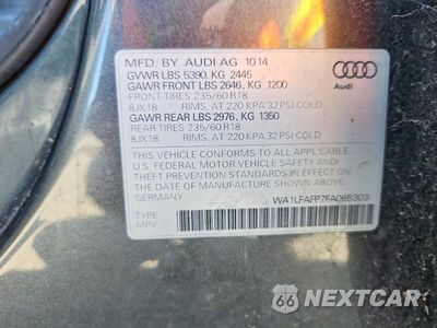 Zdjęcie 13 z 13 samochodu: 2015 AUDI Q5 PREMIUM PLUS VIN:WA1LFAFP7FA065303 - miniatura