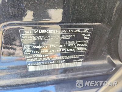 Zdjęcie 13 z 13 samochodu: 2004 MERCEDES-BENZ ML 350 VIN:4JGAB57E84A485867 - miniatura