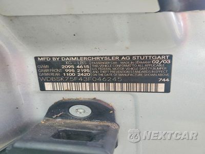 Zdjęcie 12 z 12 samochodu: 2003 MERCEDES-BENZ SL 500R VIN:WDBSK75F43F046245 - miniatura