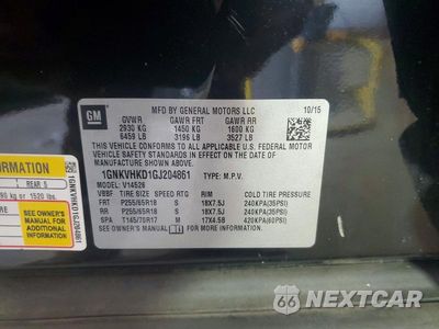 Zdjęcie 13 z 13 samochodu: 2016 CHEVROLET TRAVERSE LT VIN:1GNKVHKD1GJ204861 - miniatura