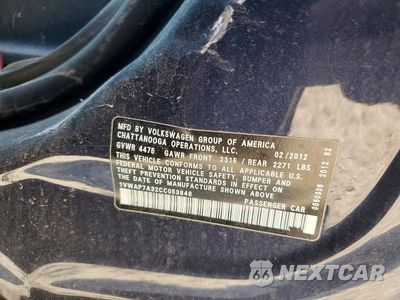 Zdjęcie 12 z 12 samochodu: 2012 VOLKSWAGEN PASSAT S VIN:1VWAP7A32CC053848 - miniatura