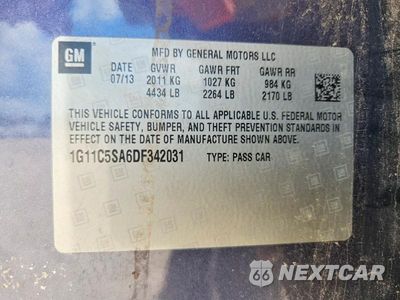 Zdjęcie 12 z 12 samochodu: 2013 CHEVROLET MALIBU 1LT VIN:1G11C5SA6DF342031 - miniatura