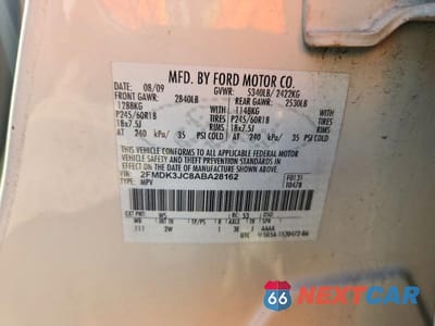 Zdjęcie 13 z 13 samochodu: 2010 FORD EDGE SEL VIN:2FMDK3JC8ABA28162 - miniatura