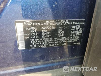 Zdjęcie 13 z 13 samochodu: 2022 HYUNDAI SANTA FE SEL VIN:5NMS2DAJ6NH453614 - miniatura
