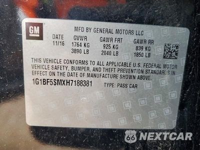 Zdjęcie 12 z 12 samochodu: 2017 CHEVROLET CRUZE PREMIER VIN:1G1BF5SMXH7188381 - miniatura