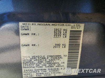Zdjęcie 12 z 12 samochodu: 2017 NISSAN ALTIMA 2.5 S VIN:1N4AL3AP8HN360632 - miniatura