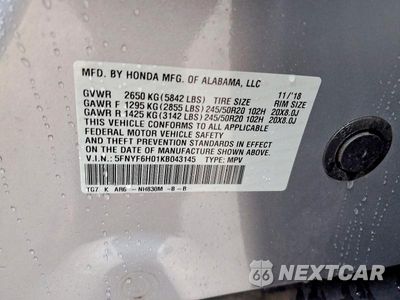 Zdjęcie 13 z 13 samochodu: 2019 HONDA PILOT ELITE VIN:5FNYF6H01KB043145 - miniatura