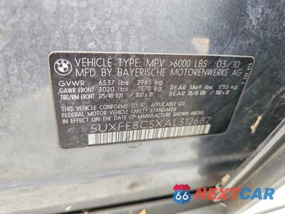 Zdjęcie 13 z 13 samochodu: 2010 BMW X5 XDRIVE48I VIN:5UXFE8C5XAL312682 - miniatura