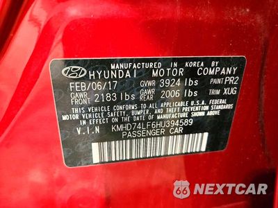 Zdjęcie 13 z 13 samochodu: 2017 HYUNDAI ELANTRA SE VIN:KMHD74LF6HU394589 - miniatura