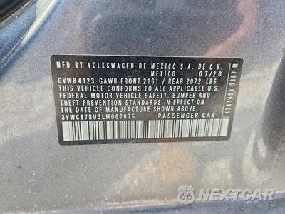 Zdjęcie 12 z 12 samochodu: 2020 VOLKSWAGEN JETTA S VIN:3VWCB7BU3LM067075 - miniatura