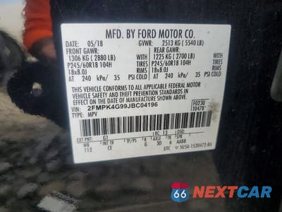 Zdjęcie 13 z 13 samochodu: 2018 FORD EDGE SE VIN:2FMPK4G99JBC04196 - miniatura
