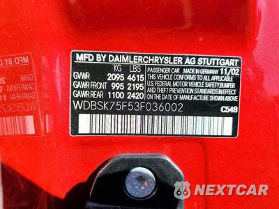 Zdjęcie 12 z 12 samochodu: 2003 MERCEDES-BENZ SL 500R VIN:WDBSK75F53F036002 - miniatura