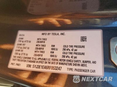 Zdjęcie 12 z 12 samochodu: 2024 TESLA MODEL 3 VIN:5YJ3E1EA6RF853247 - miniatura
