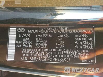 Zdjęcie 13 z 13 samochodu: 2024 HYUNDAI TUCSON SE VIN:5NMJA3DEXRH436957 - miniatura