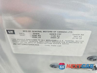 Zdjęcie 12 z 12 samochodu: 2007 CHEVROLET IMPALA LT VIN:2G1WT58K379406433 - miniatura