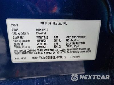 Zdjęcie 13 z 13 samochodu: 2020 TESLA MODEL Y VIN:5YJYGDEE0LF048579 - miniatura