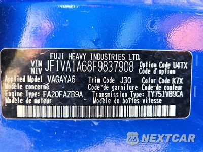 Zdjęcie 13 z 13 samochodu: 2015 SUBARU WRX VIN:JF1VA1A68F9837908 - miniatura