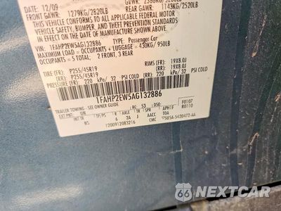 Zdjęcie 13 z 13 samochodu: 2010 FORD TAURUS SEL VIN:1FAHP2EW5AG132886 - miniatura