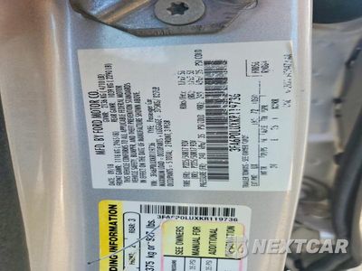Zdjęcie 12 z 12 samochodu: 2019 FORD FUSION SE VIN:3FA6P0LUXKR119736 - miniatura