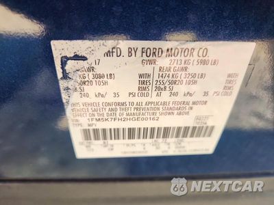 Zdjęcie 13 z 13 samochodu: 2017 FORD EXPLORER LIMITED VIN:1FM5K7FH2HGE00162 - miniatura