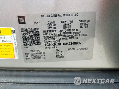 Zdjęcie 14 z 14 samochodu: 2017 CHEVROLET TRAVERSE LT VIN:1GNKRGKD4HJ348937 - miniatura