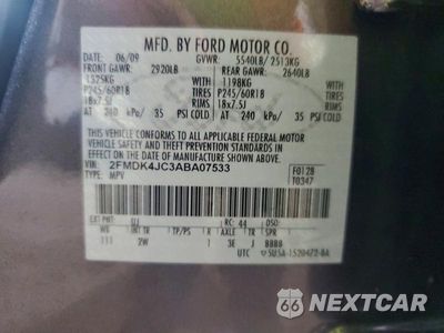 Zdjęcie 14 z 14 samochodu: 2010 FORD EDGE SEL VIN:2FMDK4JC3ABA07533 - miniatura