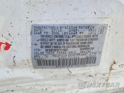 Zdjęcie 13 z 13 samochodu: 2015 NISSAN SENTRA S VIN:3N1AB7AP3FY316951 - miniatura