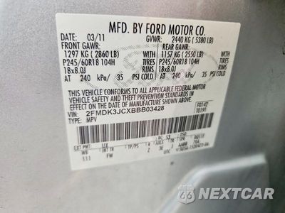 Zdjęcie 13 z 13 samochodu: 2011 FORD EDGE SEL VIN:2FMDK3JCXBBB03428 - miniatura