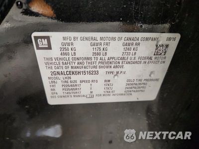 Zdjęcie 13 z 13 samochodu: 2017 CHEVROLET EQUINOX LT VIN:2GNALCEK6H1516233 - miniatura