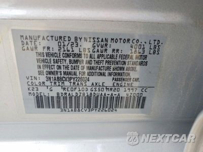 Zdjęcie 12 z 12 samochodu: 2023 NISSAN SENTRA SV VIN:3N1AB8CV3PY226024 - miniatura