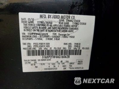 Zdjęcie 12 z 12 samochodu: 2010 FORD TAURUS LIMITED VIN:1FAHP2FW4AG160628 - miniatura