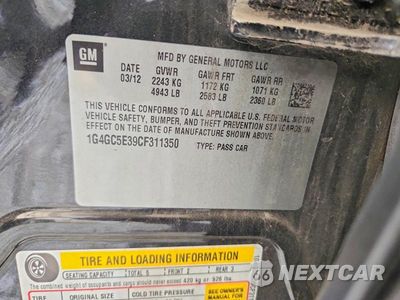 Zdjęcie 12 z 12 samochodu: 2012 BUICK LACROSSE VIN:1G4GC5E39CF311350 - miniatura