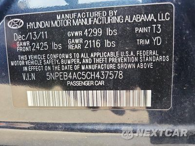 Zdjęcie 13 z 13 samochodu: 2012 HYUNDAI SONATA GLS VIN:5NPEB4AC5CH437578 - miniatura