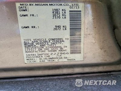 Zdjęcie 12 z 12 samochodu: 2013 NISSAN ALTIMA 3.5 S VIN:1N4BL3AP5DC227966 - miniatura