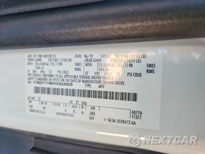 Zdjęcie 14 z 14 samochodu: 2019 FORD TRANSIT T-150 VIN:1FMZK1YM6KKB28809 - miniatura